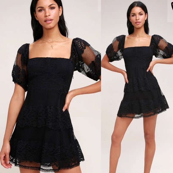 Free People Dresses & Skirts - 🆕 Free People Black Lace Babydoll Dress
